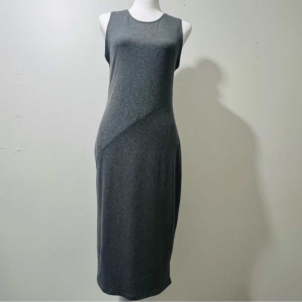 Gray Sleeveless Light Sweater Maxi Dress Sz: M